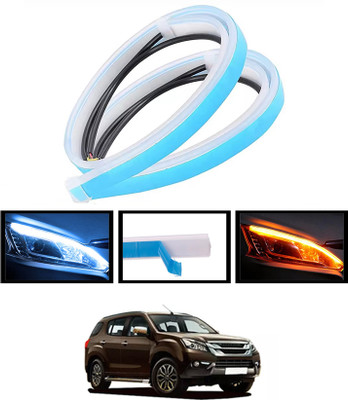 ABJD 12V Audi Style Flexible Strip DRL Yellow/White/Long Life Turn Signal Light-189 Car Fancy Lights(White, Yellow)