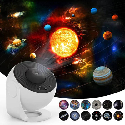AutoPowerz 12-in-1 Planetarium Star Projector with 4K Discs & Timer for Bedroom Car Fancy Lights(Multicolor)