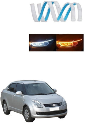 SPREADX N-Car Headlight Led Strip White DRL Daytime Light 12v Swift Dzire Car Fancy Lights(White, Yellow)