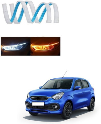 SPREADX Car Headlight Led Strip White DRL Daytime Light 12v For Maruti Suzuki Celerio T3 Car Fancy Lights(White, Yellow)