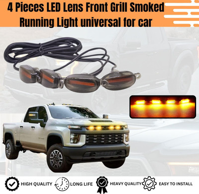 SRPHERE 4X47 4 X 4 Daytime Running Light Led Car Grill Light For Universal Car Car Fancy Lights(Yellow)