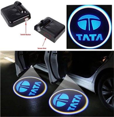 RohanEshop Tata Brand Logo Car Door Projector Shadow Light with Sensor (Wireless Battery) Car Fancy Lights(Blue)
