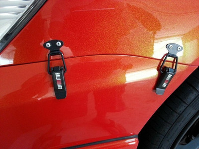 AUTO MT 2PC Ralliart Metal Bumper Clip Big Boot Bonnet Side Guards Fasteners Catch Clip Turbo Charger