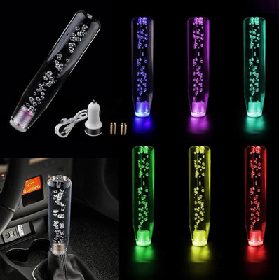 Auto MT 20cm RGB LED Universal Gear Knob Multicolor Crystal Bubble Gradient Shift Knob. Car Flywheel