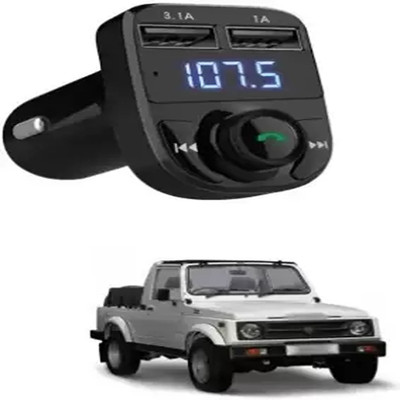 TechTrave 44 W Qualcomm 3.0 Turbo Car Charger X8 Bluetooth Hands Free Call Receiver MP3 Car FM Modulator(Black Bluetooth Included)