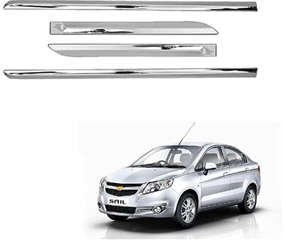 CARSHADE Full chrome side beading Moulding Compatible for All model Chrome Chevrolet Sail Side Garnish