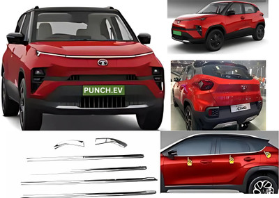 Ad chrome Stainless Steel Car Lower Window Garnish 6pcs/Set For TATA PUNCH EV 2023 Chrome Tata Pulse Side Garnish