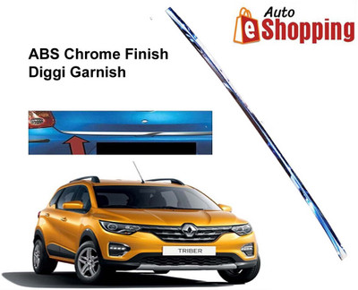Auto E-Shopping ABS Plastic Chrome Diggi Garnish Patti Dicky Rear Boot Trunk Guard Triber Glossy, Chrome Renault Triber RXE Rear Garnish