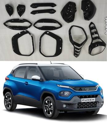 paxauto Exterior Fancy Accessories Hybrid black finish Combo Kit For Tata Punch (2022) Chrome Tata NA Side Garnish