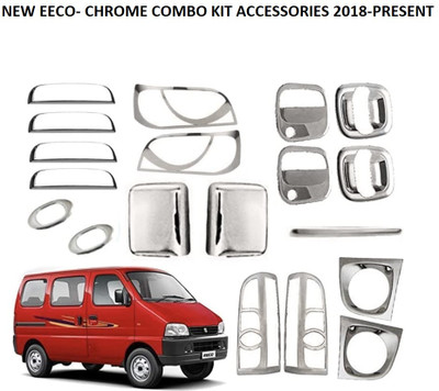 Autxin Full Chrome Combo Kit Exterior Garnish Accessories Eeco 2018 Model Onwards-19Pcs Chrome Maruti Eeco Side Garnish