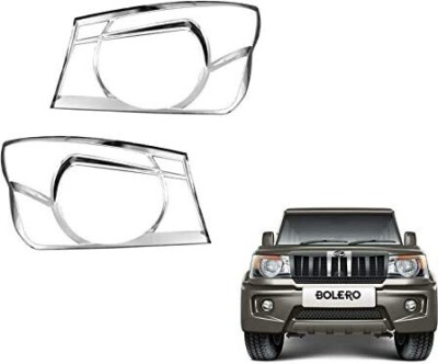 guruji system Head Lamp Chrome Cover Compatible with Mahindra Bolero 2016-2020 (Set of 2 Pcs.) Chrome MAHINDRA Bolero Front Garnish