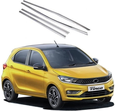 ROSHNEER ENTERPRISES Stainless Steel Chrome Finish Window Lower Garnish FOR TIAGO (2020 ONWARDS)/0160 Chrome Universal For Car Tiago Side Garnish