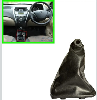 CARGROUP Gear Lever Knob Shift Leather black boot Eon 1pc Car Gear Lever(Black)