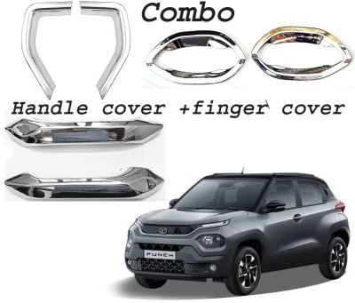 Amabu Car silver Plated chrome door combo handle cover for Tata Punch Car Grab Handle Cover