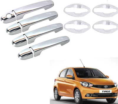 Amabu Car silver chrome door handle combo cover for Tata Tiago car all series(2016-19) Car Grab Handle Cover