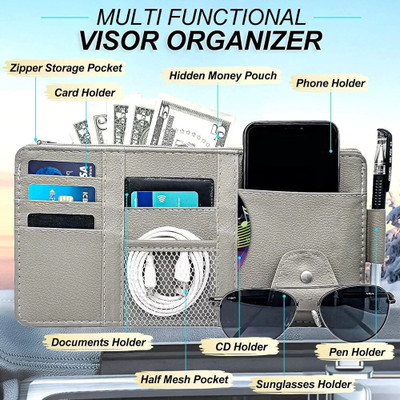 FF TRADERS Car Visor Hanging Organiser for Crysta 01 Car Multi Pocket(0 L)