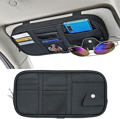 Ezee living corp Sun Visor Storage Rack Black Car Storage Bag(1 L)