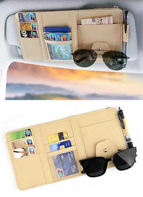SIDGO Car Sun Visor Sunglasses Card Document Multi Pocket Storage Organizer Car Multi Pocket(1 L)