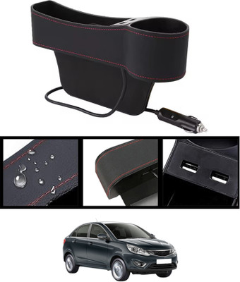 ABJD Side Seat Car Pocket Organizer With 2USB Port & Scoket For Zest-Tata-2014 Car Side Seat Catcher(0 L)