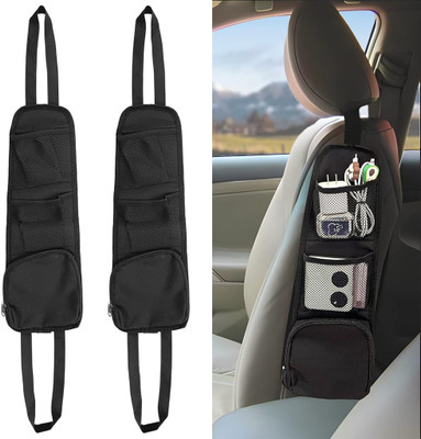 Zorbes 2PCS Car Seat Side Organizer Hanging Side Bag Multi-Pocket Storage Mesh Net Car Storage Bag(0.71 L)