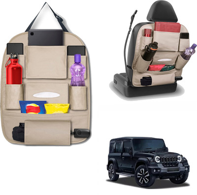 PEEPS STORE peepsstore pack of 1 beige,cream colour car organizer bags for Thar Roxx 2024 Car Multi Pocket(6 L)