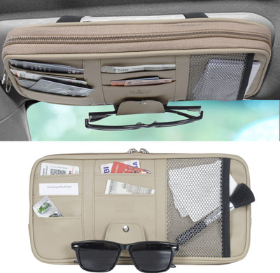 HBM Car Sun Visor Organizer|Sunglass Pen Card Small Document Storage Pouch Holder Car Multi Pocket(1 L)
