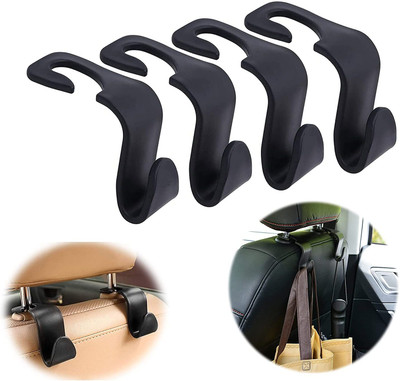 Parikshit Sublimation Acrylic Car Backseat Head Rest Hook/Hanger, Plastic Hanging Storage Holder 4 Pcs Car Storage Bag & Bin(4 L)