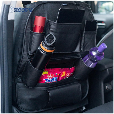 Edylinn Organizer PU Bag With Folding Car Meal Tray Car Multi Pocket(1 L)