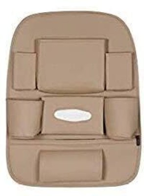 Trikuta PU Leather Back Seat Organizer | Beige | Multi-Pocket Car Multi Pocket(15 L)