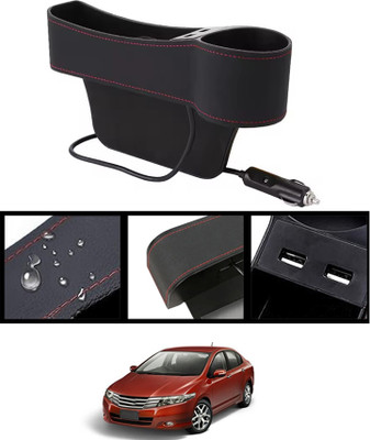 AYW Black Seat Gap Organizer Front Seat With USB Ports,Cup,Phone,Key,Coin Holder 54 Car Side Seat Catcher(0 L)