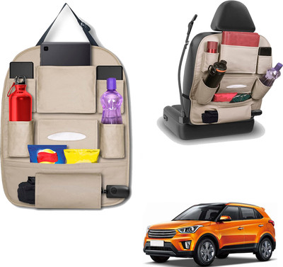 PEEPS STORE peepsstore pack of 1 beige,cream colour car organizer bags for Creta Old Car Multi Pocket(6 L)