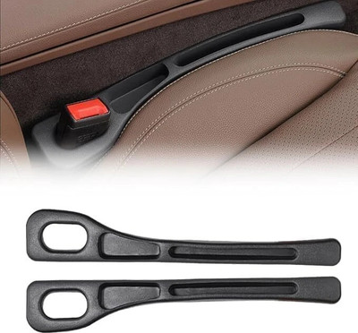 Niralasa 2X Generic Car Seat Gap Filler Organizer PU Leather Side Storage Box Black Car Side Seat Catcher(1 L)