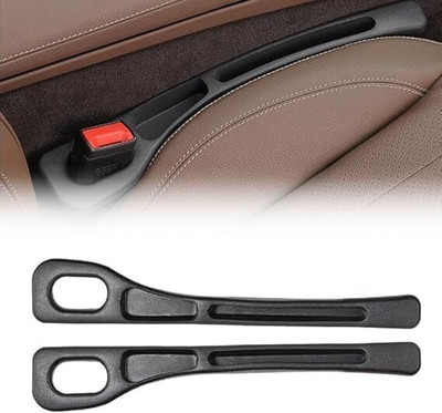 KitchExpo 2X Generic Car Seat Gap Filler Organizer PU Leather Console Side Storage Box Car Side Seat Catcher(1 L)