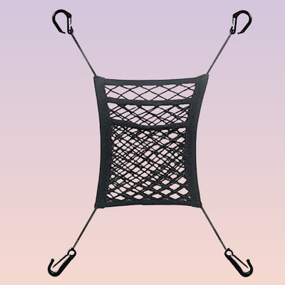 Nolona 3-Layer Car Mesh Organizer, Seat Back Net Bag, Automotive Seat Back Organizers, Car Multi Pocket(1 L)