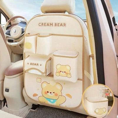 Kesig 2 in 1 Cartoon Car Seat Organiser, Car Organizer and Storage for Snacks Car Multi Pocket(0 L)