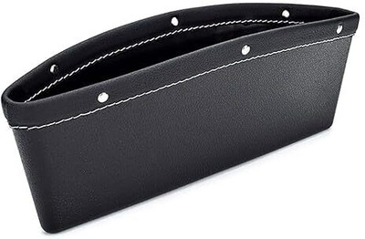 DHAVJ PU Leather Front Seat Console Gap Pocket Catch Caddy Car Side Seat Catcher(0.5 L)