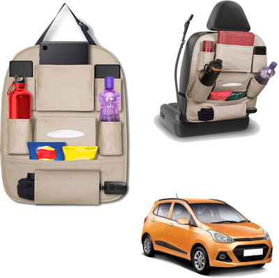 PEEPS STORE peepsstore pack of 1 beige,cream colour car organizer bags for I10 Grand 2013 Car Multi Pocket(6 L)