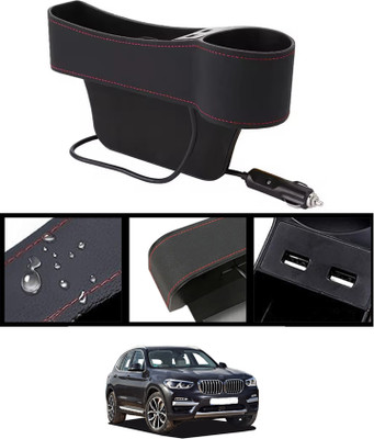 ABJD Side Seat Car Pocket Organizer With 2USB Port & Scoket For X3-2020 Car Side Seat Catcher(0 L)