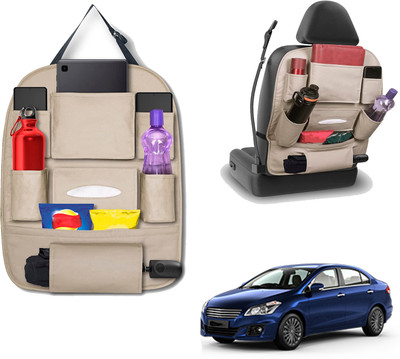 PEEPS STORE peepsstore pack of 1 beige,cream colour car organizer bags for Ciaz 2014 Car Multi Pocket(6 L)