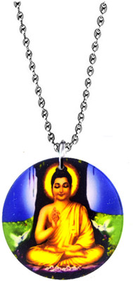 AFH Lord Maditating Gautam Buddha Yellow Crystal with Ball Chain Hanging Ornament Car Hanging Ornament(Pack of 1)