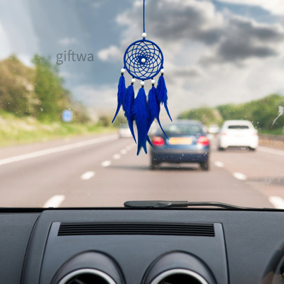 GIFTWA Dream Catcher Car Hanging Decorative Feather Charm for Bedroom Decor Car Hanging Ornament(Pack of 1)