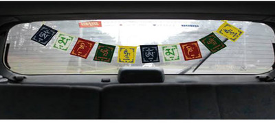 Jiyansh Traders Tibetan Prayer / Ladakh Prayer Flag 1 PCS For Car,Home Door,Temple Etc Size 4 Car Hanging Ornament(Pack of 1)