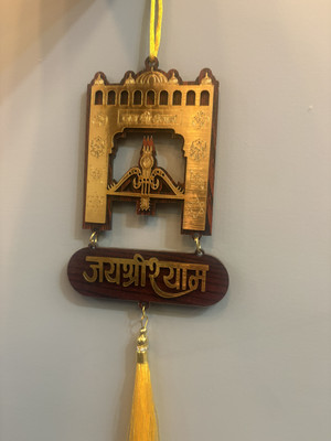 Addlittlewater Brown and Gold Toran Dwar Khatu Shyam Baba Car Hanging Car Hanging Ornament(Pack of 1)