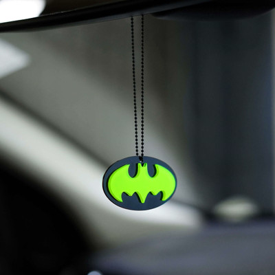 EliteAuto Premium Batman Oval Green fluorescent car Mirror Hanging with Metal Chain Car Hanging Ornament(Pack of 1)