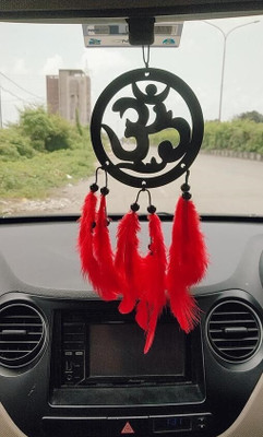Dalli Nesh Om Sign Red Hanging Dream Catcher Car Hanging Ornament(Pack of 1)