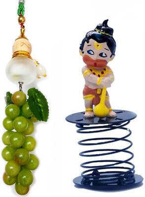 Meeko.com Bali dashboard With Green Grapes hanging 01 Car Hanging Ornament(Pack of 2)