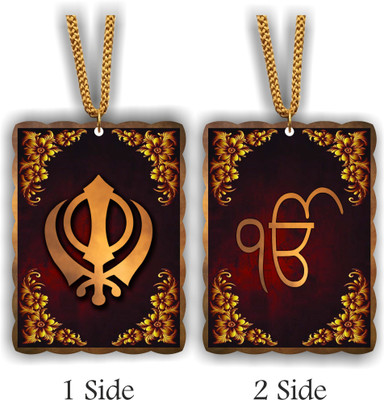 ART END Sikh Khanda Ekonkar sikh photo 97 idol decoration accessories Car Hanging Ornament(Pack of 1)