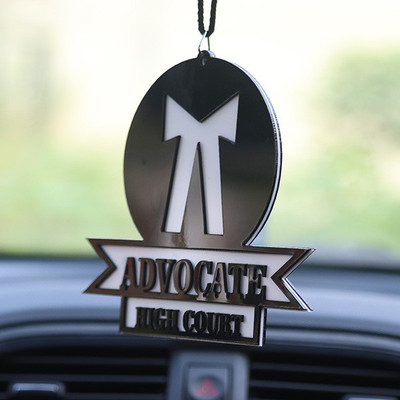 CLOVERBYTE High Court 3D Acrylic Advocate Double Side Black Base Car Hanging Ornament(Pack of 1)
