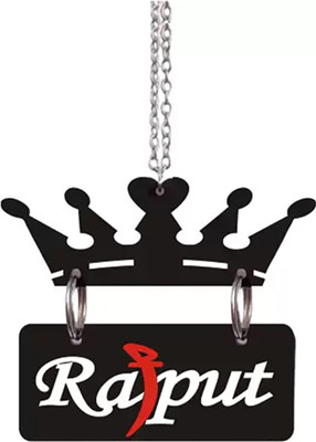 XAZE CRAFT 3D Acrylic Car Hanging rajput in Hindi Crown Both Side Car (04) Car Hanging Ornament(Pack of 1)