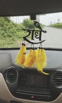 Dalli Nesh Radhe Text Hindi Yellow Hanging Dream Catcher Car Hanging Ornament(Pack of 1)
